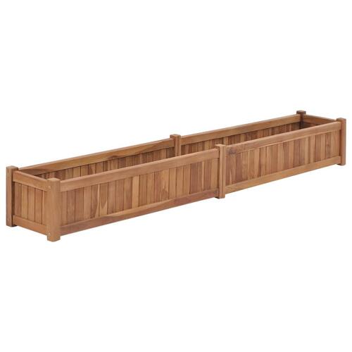 Hævet plantekasse 200x30x25 cm massivt teaktræ