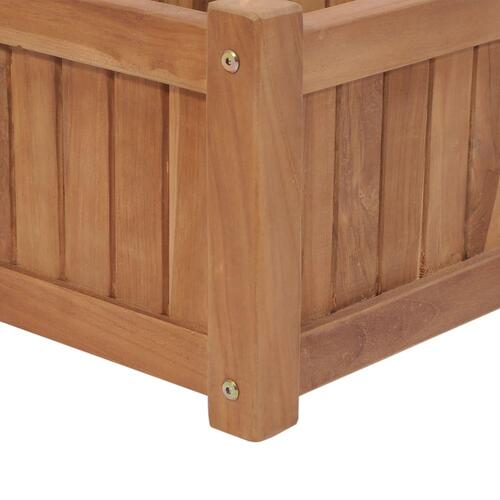 Hævet plantekasse 200x30x25 cm massivt teaktræ