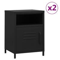 Natborde 2 stk. 35x35x51 cm stål sort