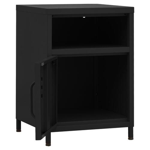 Natborde 2 stk. 35x35x51 cm stål sort