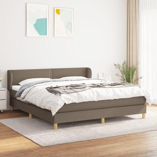Kontinentalseng med madras 180x200 cm stof gråbrun