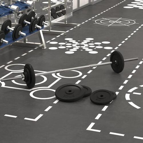 Vægtstang med skiver 60 kg