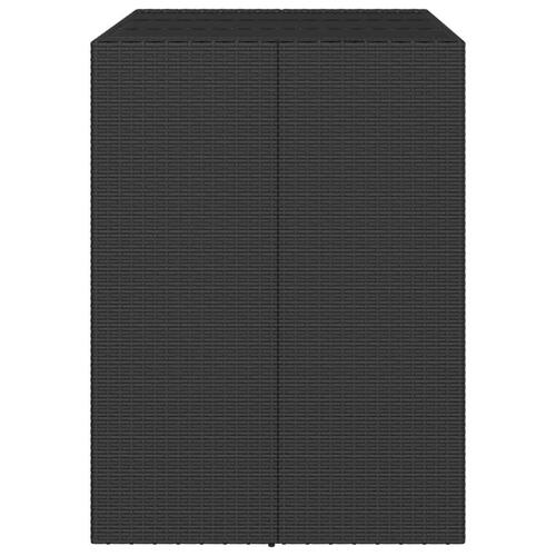 Barbord med glasplade 105x80x110 cm polyrattan sort