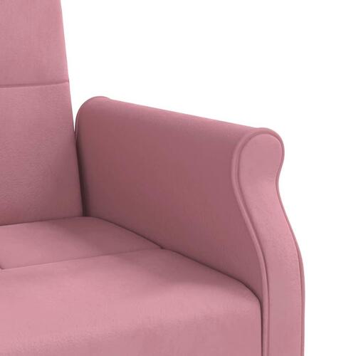 Sovesofa med hynder velour lyserød