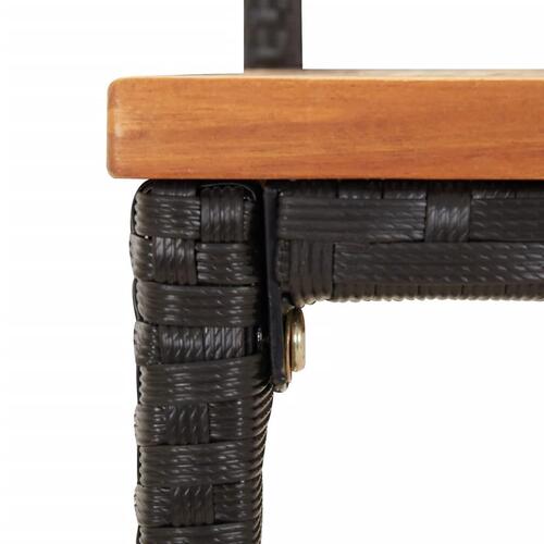 Barstole 4 stk. polyrattan og massivt akacietræ sort
