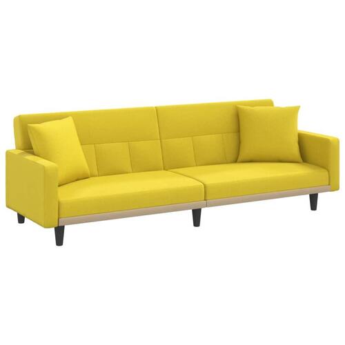 Sovesofa med hynder stof lysegul