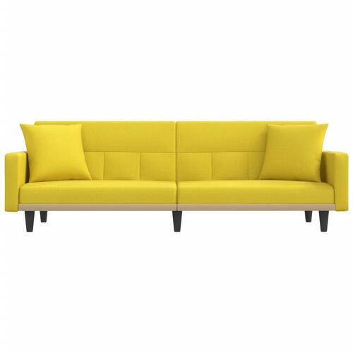 Sovesofa med hynder stof lysegul