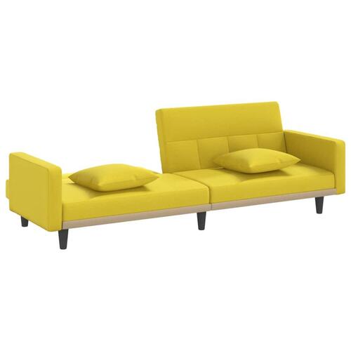 Sovesofa med hynder stof lysegul