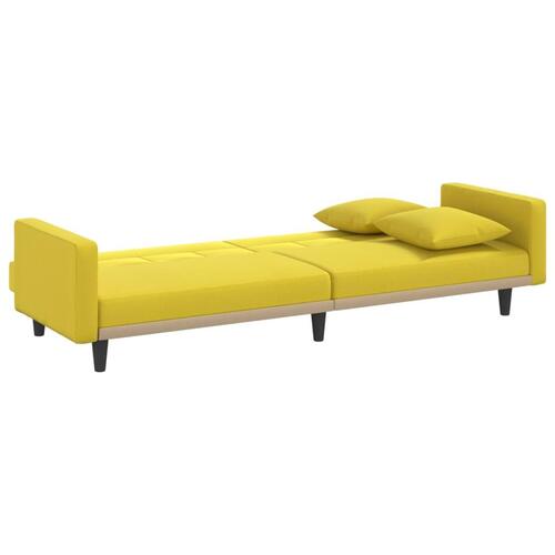 Sovesofa med hynder stof lysegul