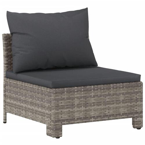 Loungesæt til haven 9 dele med hynder polyrattan grå