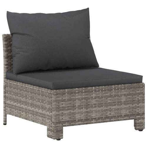 Loungesæt til haven 7 dele med hynder polyrattan grå