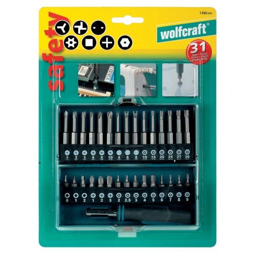 Wolcraft bitsæt i kasse 31 dele 1386000