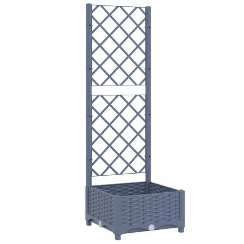 Plantekasse med espalier 40x40x121,5 cm PP mørkegrå