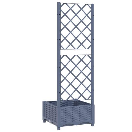 Plantekasse med espalier 40x40x121,5 cm PP mørkegrå