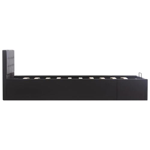 Hydraulisk opbevaringsseng 90 x 200 cm kunstlæder sort