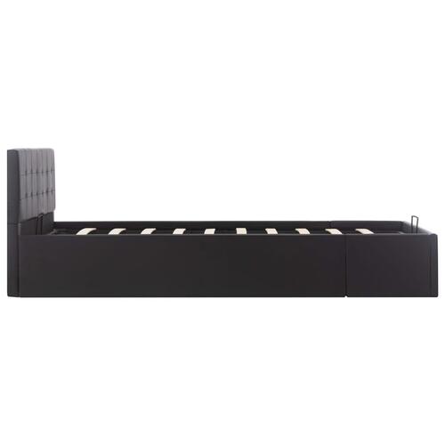 Hydraulisk opbevaringsseng 120 x 200 cm kunstlæder sort