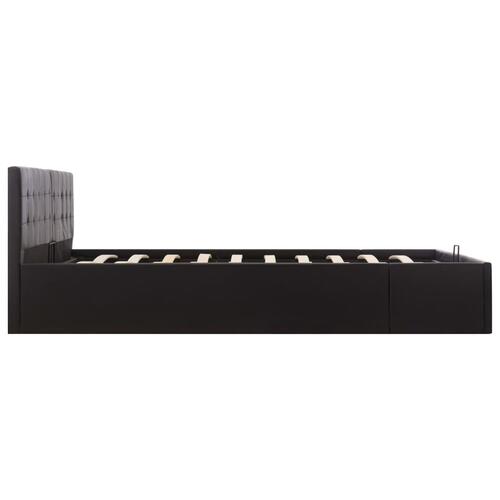 Hydraulisk opbevaringsseng 180 x 200 cm kunstlæder sort