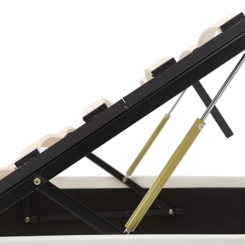 Hydraulisk opbevaringsseng 90 x 200 cm kunstlæder hvid