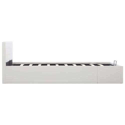 Hydraulisk opbevaringsseng 120 x 200 cm kunstlæder hvid