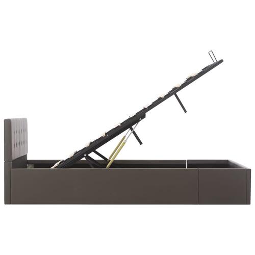 Hydraulisk opbevaringsseng 120 x 200 cm kunstlæder grå