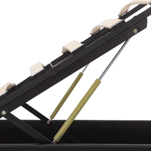 Hydraulisk opbevaringsseng med LED 100 x 200 cm kunstlæder sort