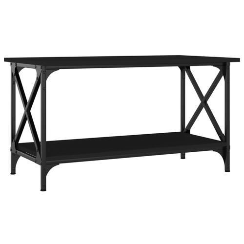 Sofabord 80x45x45 cm konstrueret træ og jern sort