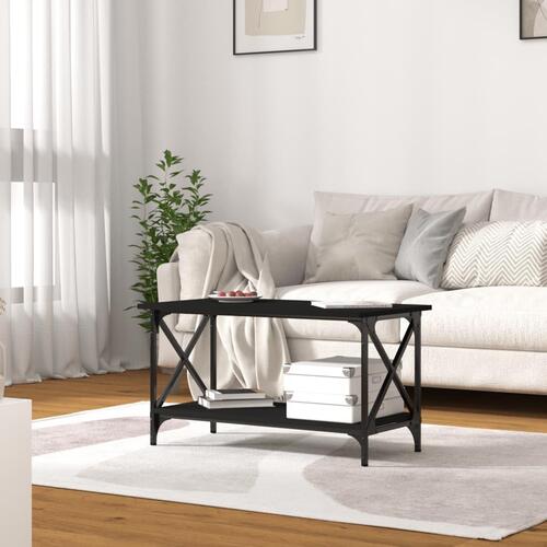 Sofabord 80x45x45 cm konstrueret træ og jern sort
