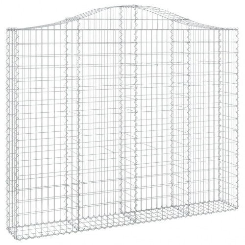 Buede gabionkurve - 5 stk. 200×30×160/180 cm i galvaniseret jern