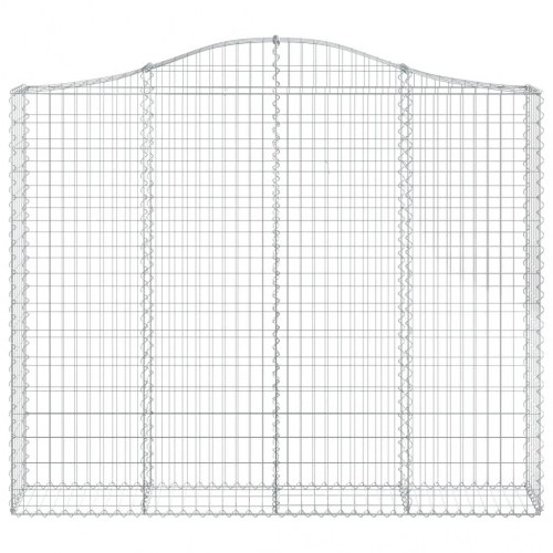 Buede gabionkurve - 5 stk. 200×30×160/180 cm i galvaniseret jern