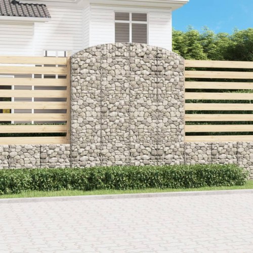 Buet gabionkurv 200x30x220/240 cm galvaniseret jern