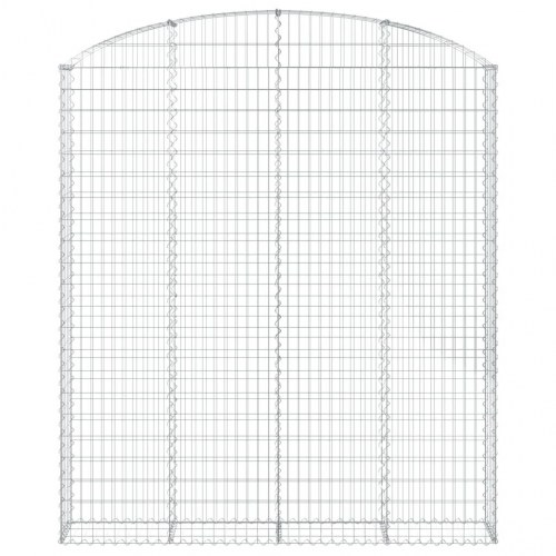 Buet gabionkurv 200x30x220/240 cm galvaniseret jern