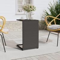 Sidebord 40x35x60 cm C-formet polyrattan sort