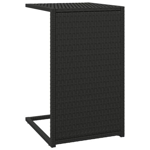 Sidebord 40x35x60 cm C-formet polyrattan sort