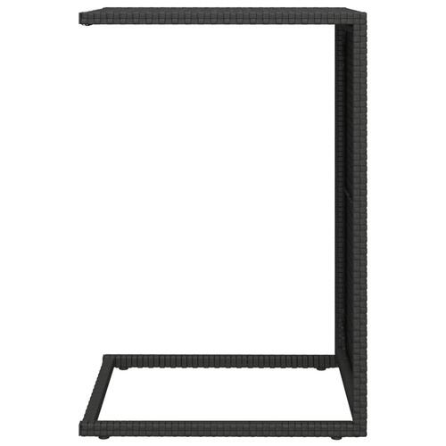 Sidebord 40x35x60 cm C-formet polyrattan sort