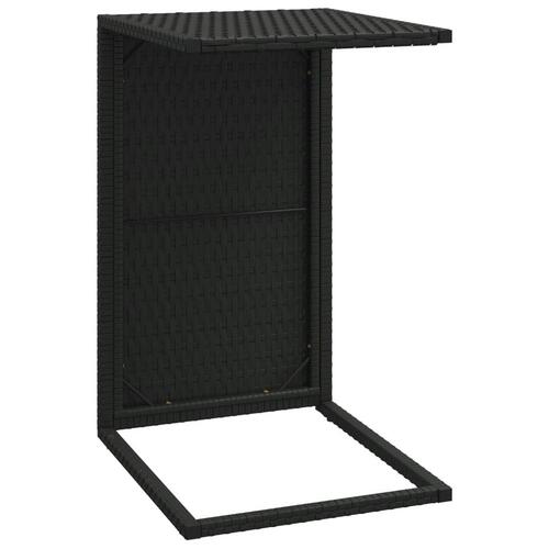 Sidebord 40x35x60 cm C-formet polyrattan sort
