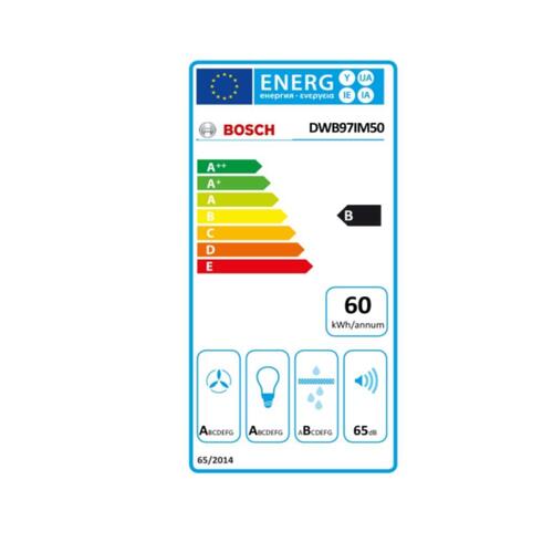 Konventions-emhætte BOSCH DWB97IM50 710 m3/h 65 dB (A) Sølvfarvet Stål