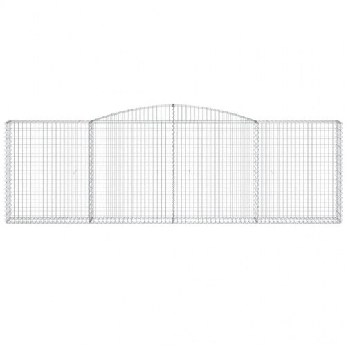 Buede gabionkurve - 10 stk. 400×30×120/140 cm i galvaniseret jern