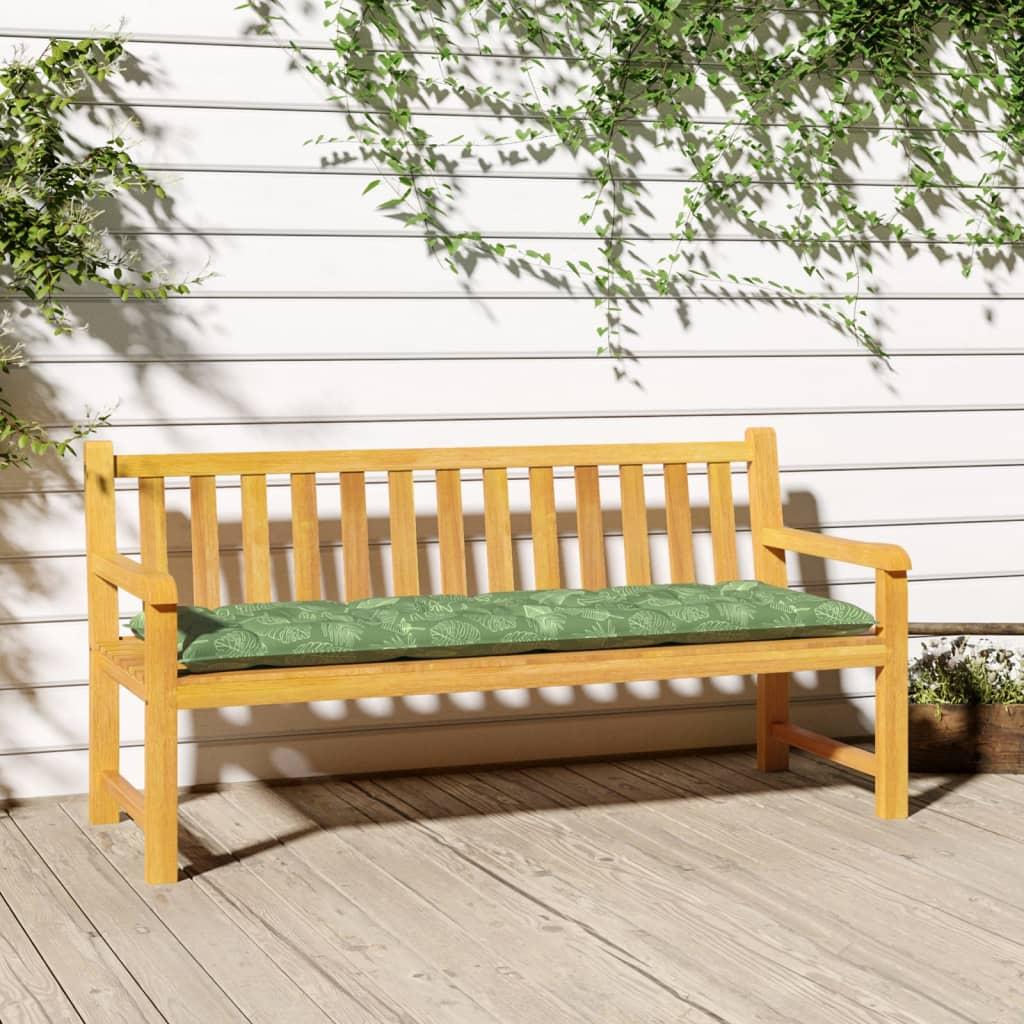 Hynde til havebænk 150x50x7 cm oxfordstof bladmønster