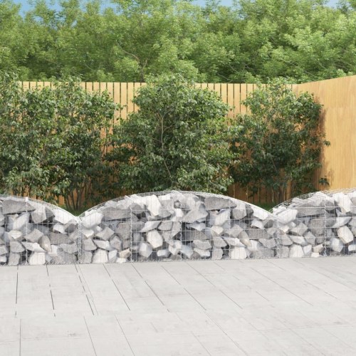Buet gabionkurv 200×50×40/60 cm - galvaniseret jern