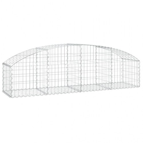 Buet gabionkurv 200×50×40/60 cm - galvaniseret jern