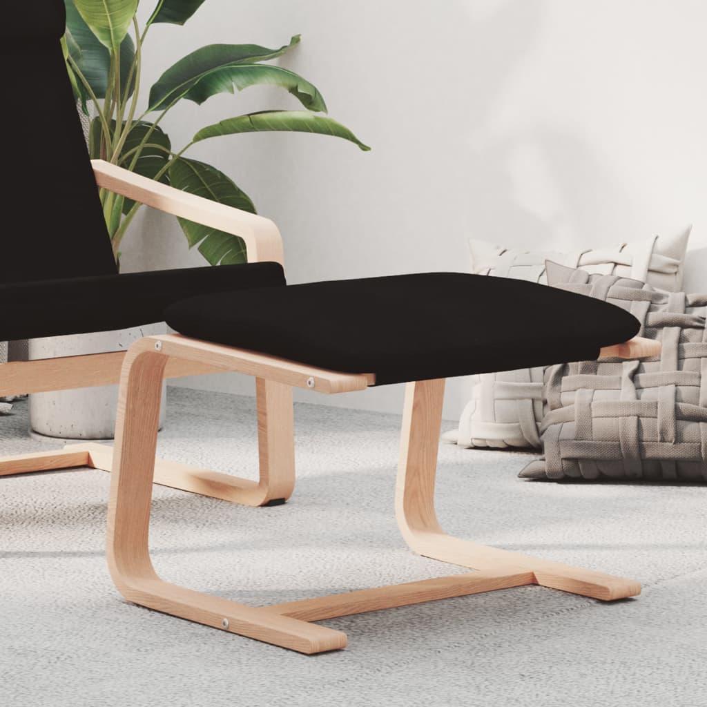 Fodskammel 51x41x40 cm stof sort billede