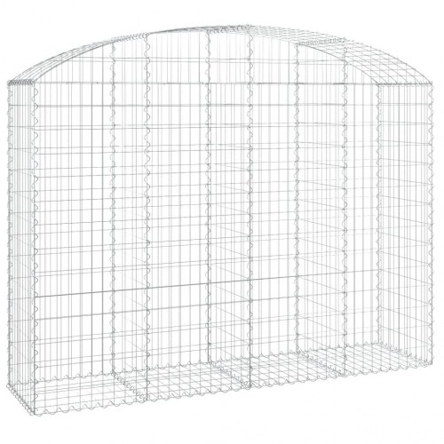 Buet gabionkurv 200×50×140/160 cm - galvaniseret jern stenvæg