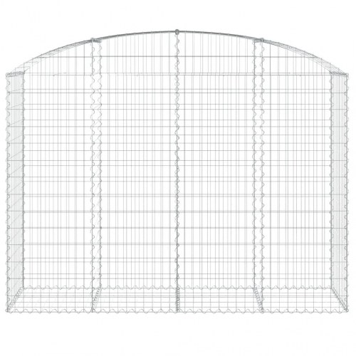 Buet gabionkurv 200×50×140/160 cm - galvaniseret jern stenvæg