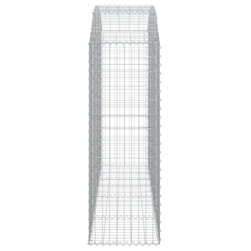 Buet gabionkurv 200×50×140/160 cm - galvaniseret jern stenvæg