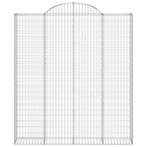 Buet gabionkurv 200 × 30 × 220/240 cm - galvaniseret jern