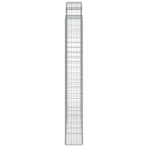 Buet gabionkurv 200 × 30 × 220/240 cm - galvaniseret jern