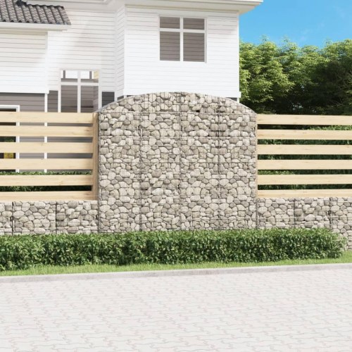 Buet gabionkurv 200×50×180/200 cm i galvaniseret jern