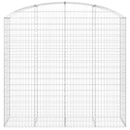 Buet gabionkurv 200×50×180/200 cm i galvaniseret jern