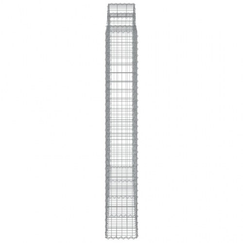 Buet gabionkurv 200 × 30 × 200/220 cm - galvaniseret jern