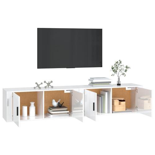 Væghængte tv-skabe 2 stk. 100x34,5x40 cm hvid højglans